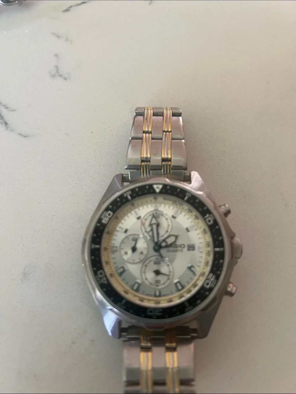 Casio Silver and Gold-Tone Chronograph Watch